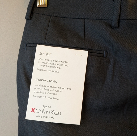 Calvin Klein Men's Gray Trousers Pants 32*30 NWT Slim fit - Picture 5 of 6